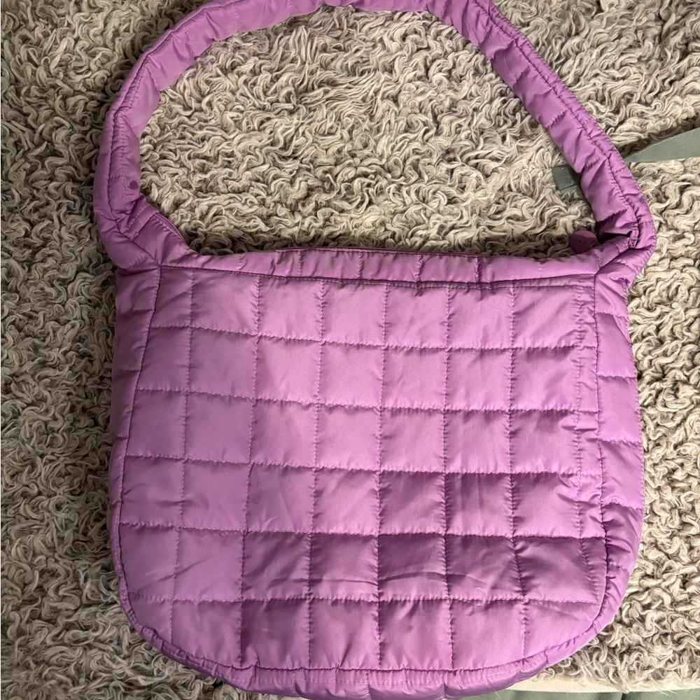 Quilted Purple Shoulder Bag